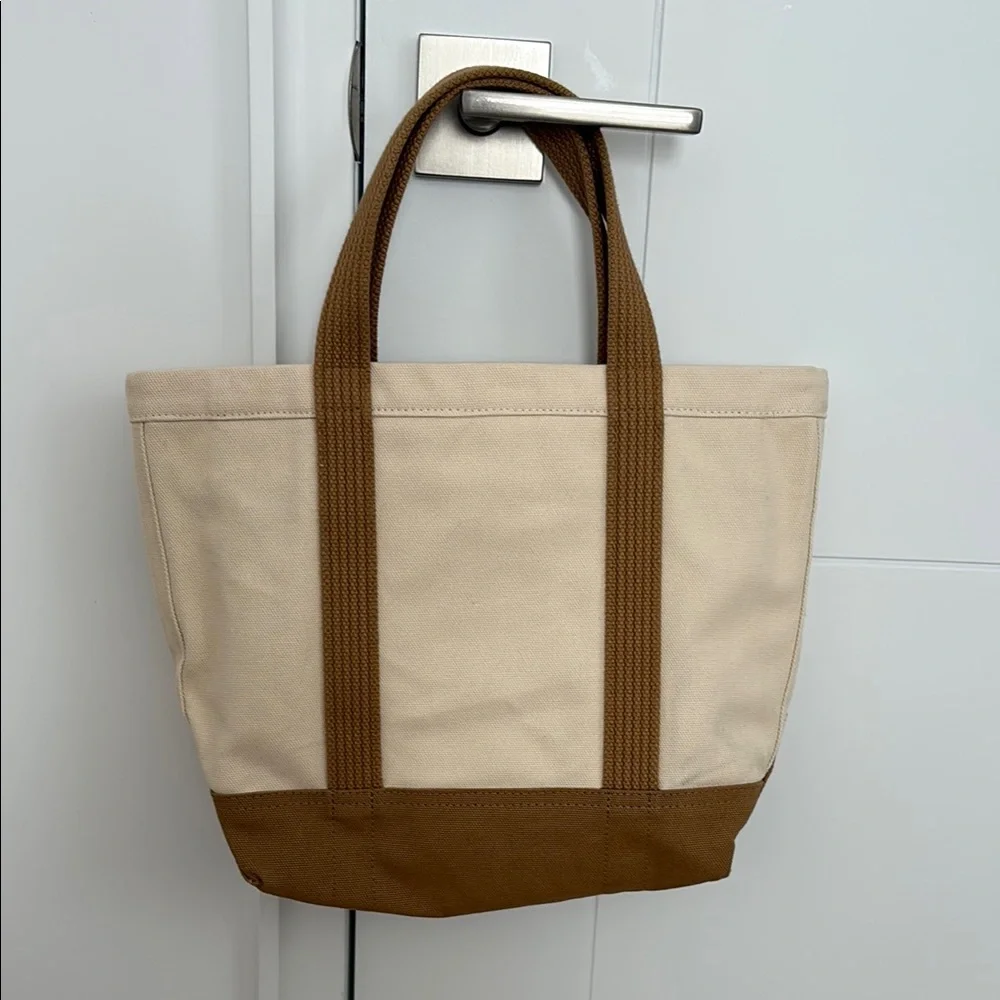 Ralph Lauren Cream Canvas Tote with Brown Trim - Picture 2 of 6